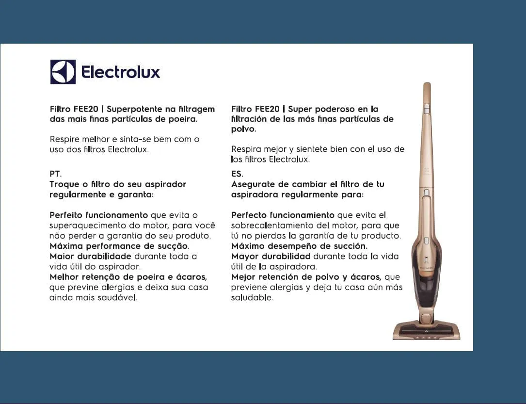 3 Kits Filtros para Aspiradores Ergorapido (FEE20) Electrolux