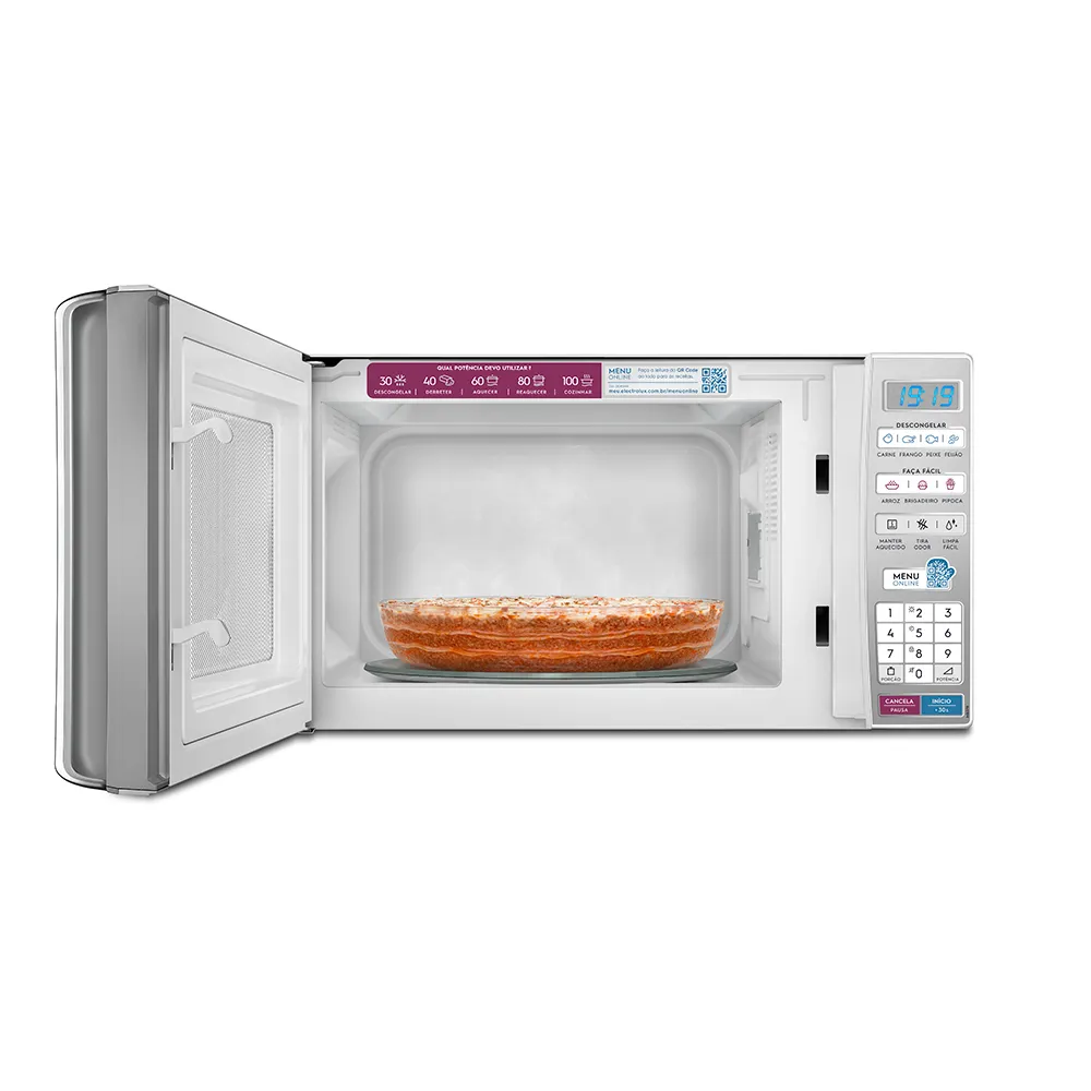 Micro-ondas Electrolux 27L Branco com 55 receitas pré-programadas e Função Tira Odor (MB37R)