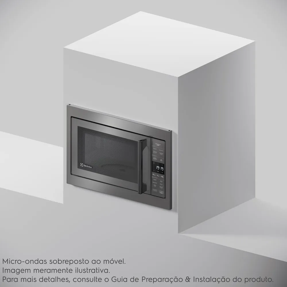 Micro-ondas de Embutir Electrolux 34L cor Inox Experience com Painel Inteligente (ME3BC)