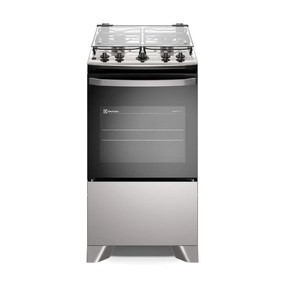 Fogão 4 bocas Electrolux Cinza Efficient Mesa Inox, PerfectCook e VaporBake® (FE4IG)