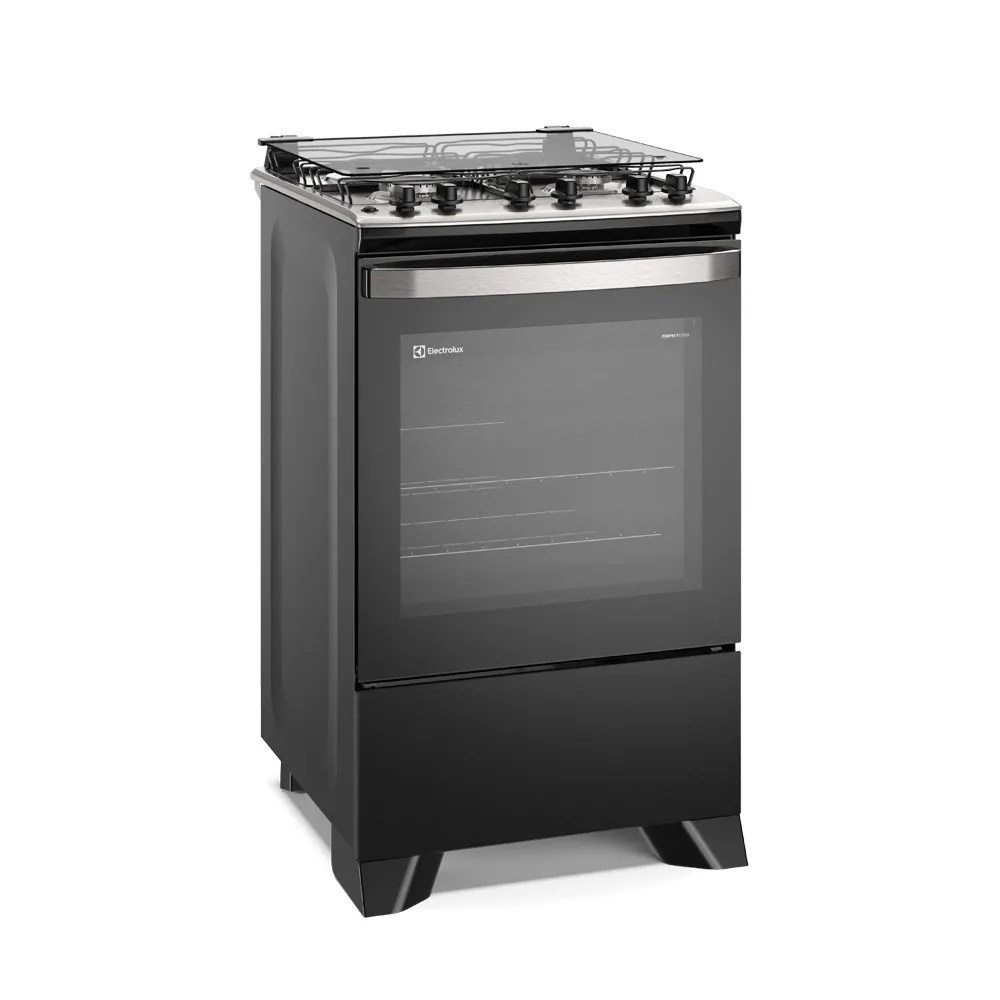 Fogão 4 bocas Electrolux Preto Experience com Mesa Inox, Timer e Tripla Chama (FE4TP)