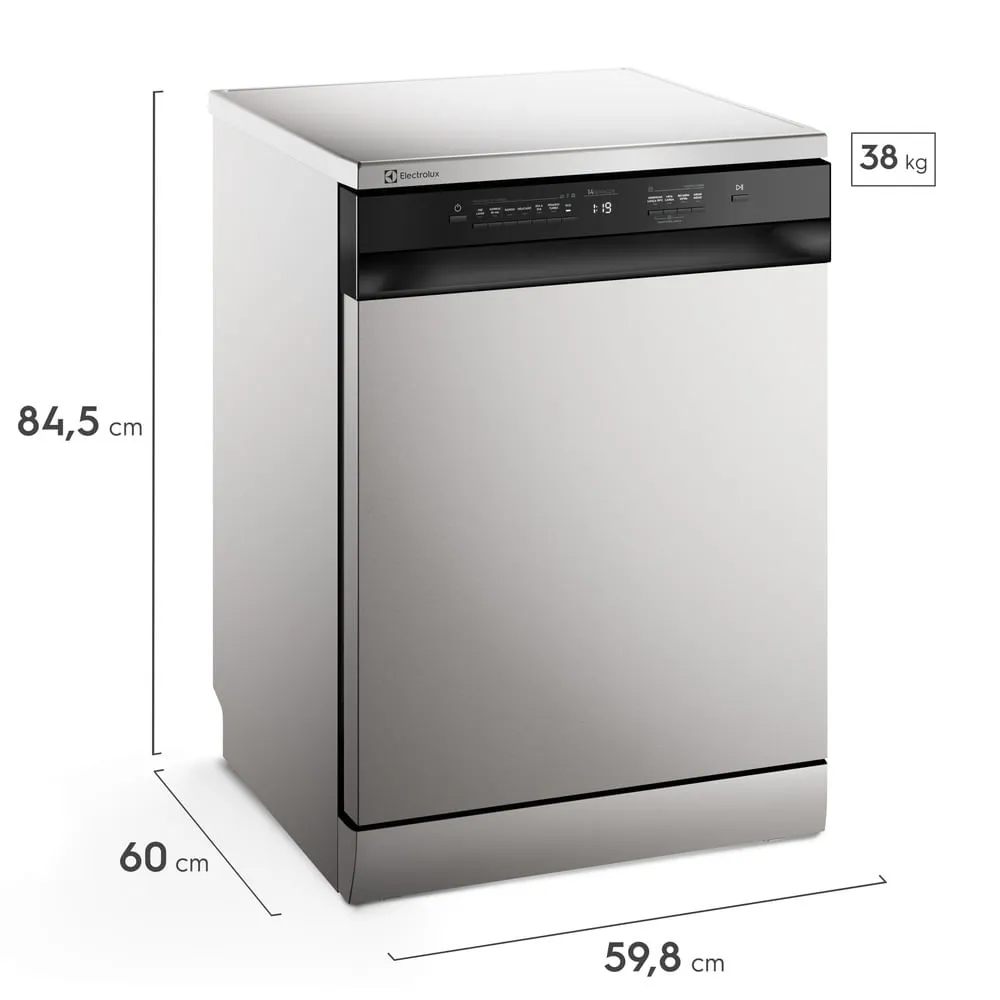 Lava-Louça Electrolux 14 Serviços Inox com Programa Lava & Seca 50 min (LS14E)