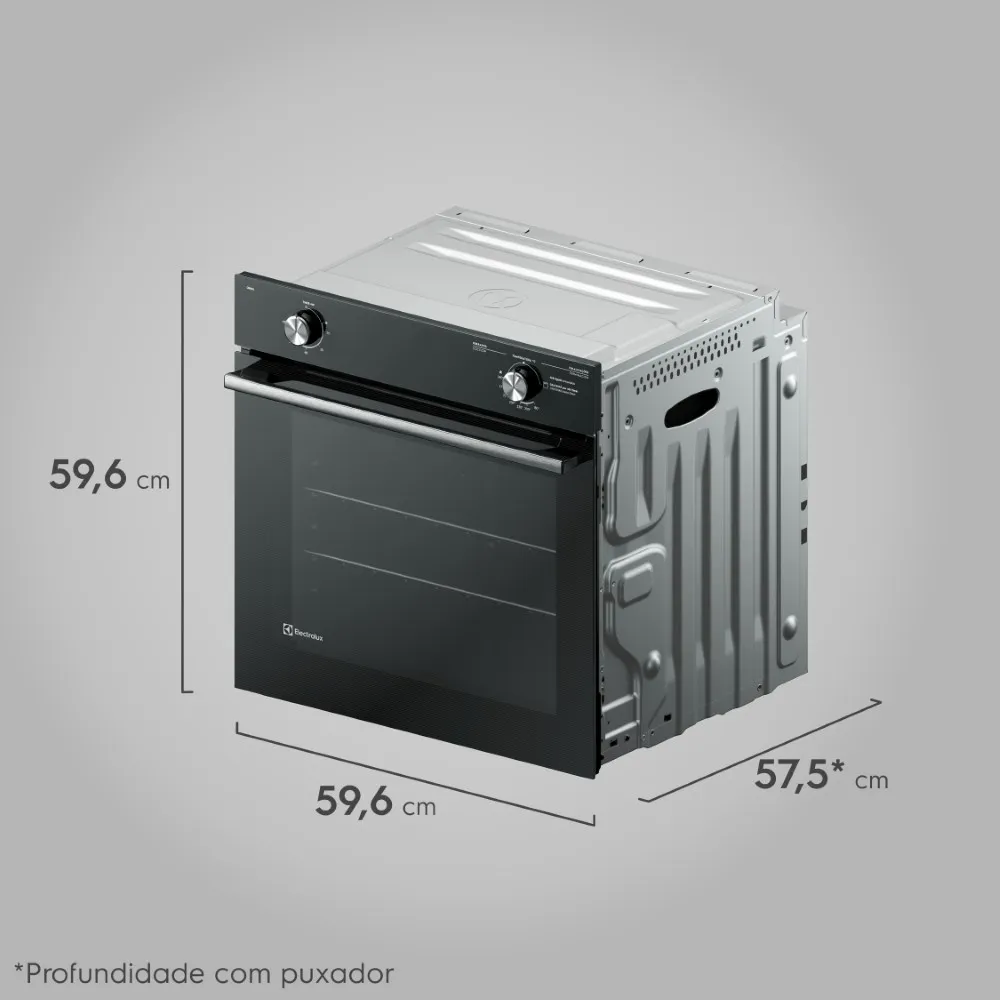 Forno de Embutir a Gás Electrolux 80L Efficient com PerfectCook (OE8GL)