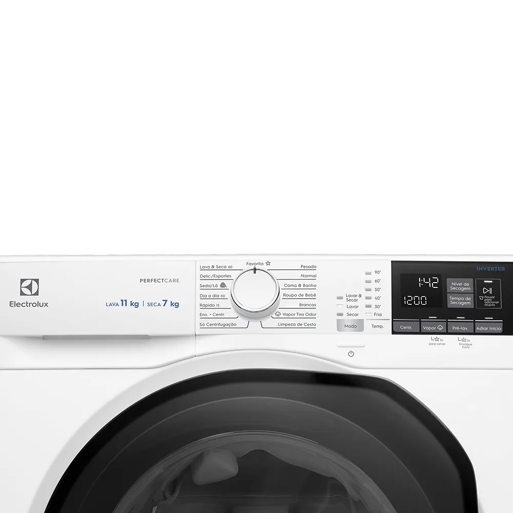 Lava e Seca Electrolux 11kg Branca Inverter (LSP11) + Cesto Dobrável para Roupas Electrolux
