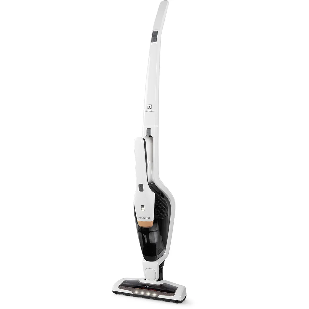 Aspirador de Pó Vertical Sem Fio Electrolux Ergorapido 2 em 1 Luz LED até 35 min Branco (ERG25B)