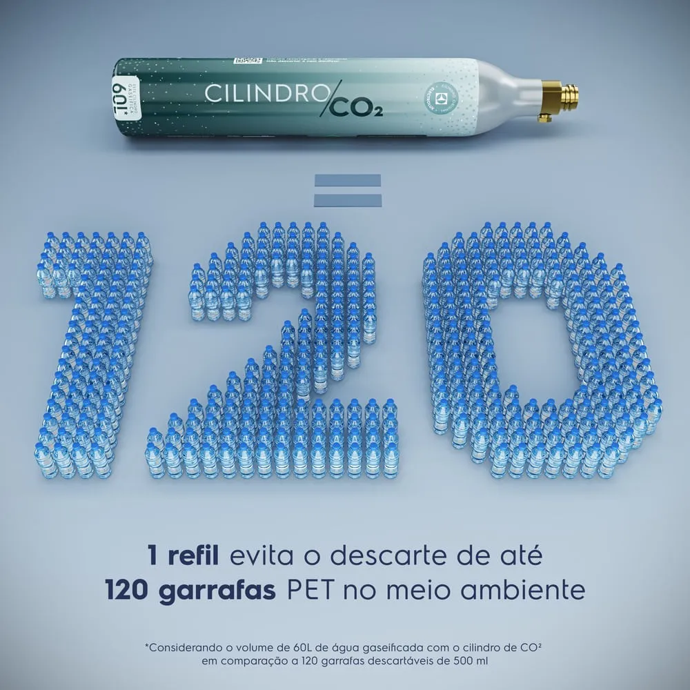 Gaseificador de Água Electrolux Preto com Cilindro e 2 Garrafas ESM03