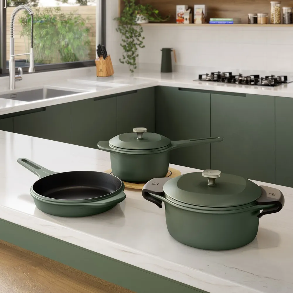 Panela de Ferro Fundido Esmaltado Caçarola Electrolux 24cm verde Linha 100 Anos Celebre Encontros