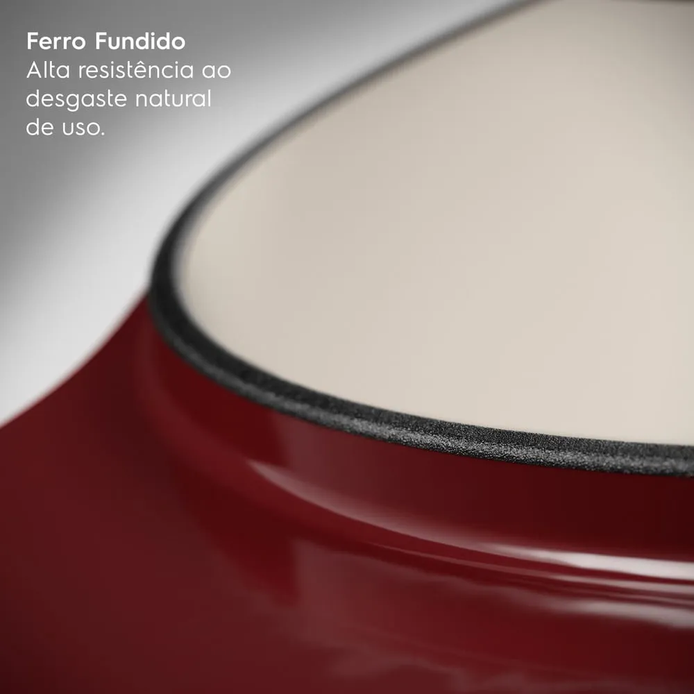 Panela de Ferro Fundido Esmaltado Molheira Electrolux Expert 20cm Vermelha