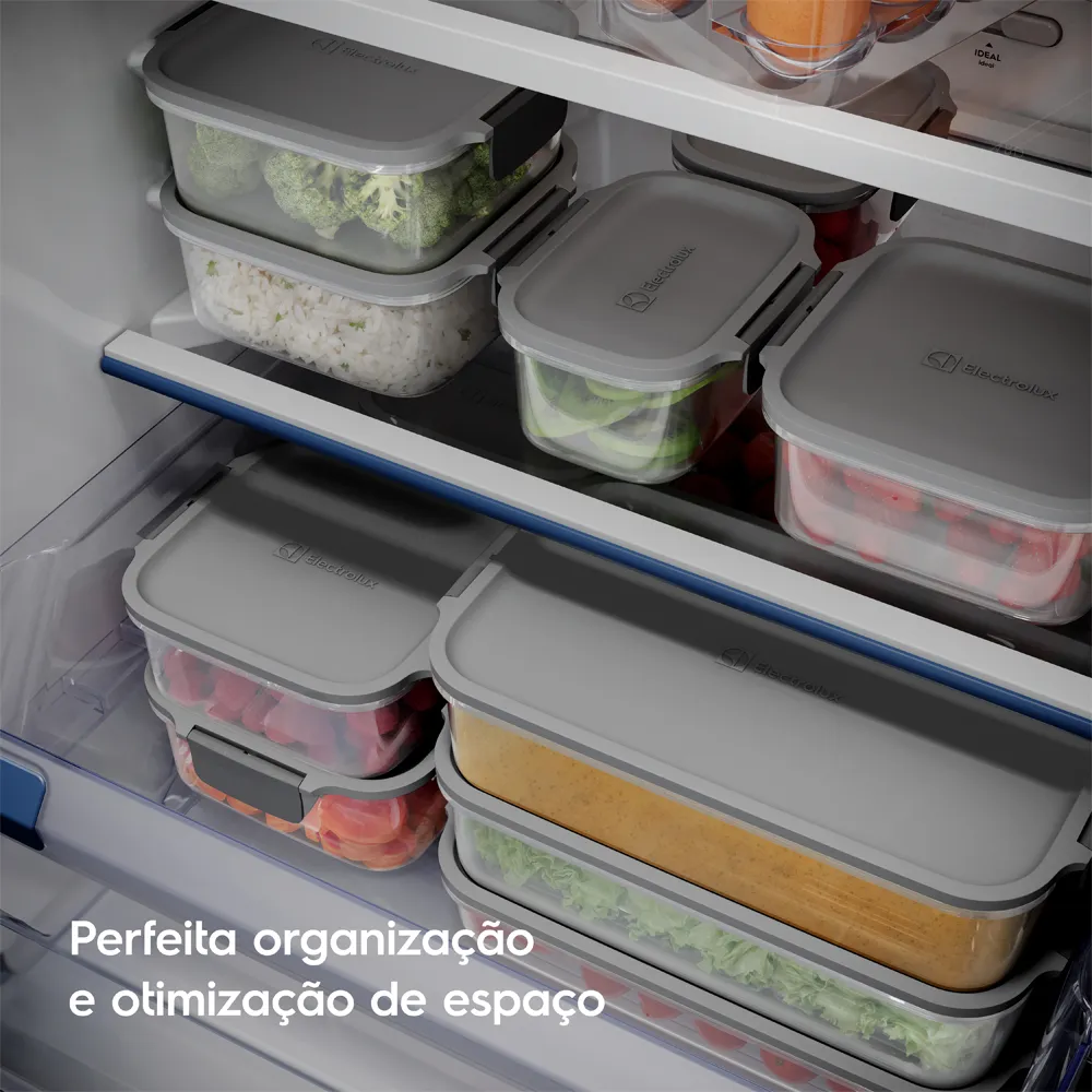 Potes Herméticos de Plástico Electrolux Cinza 14 Unidades Empilháveis Modulares