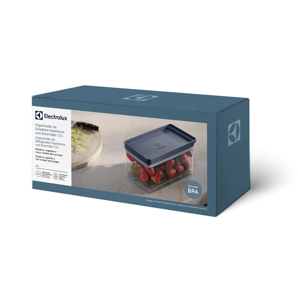 Organizador de Geladeira Electrolux Experience com Escorredor 1,5L