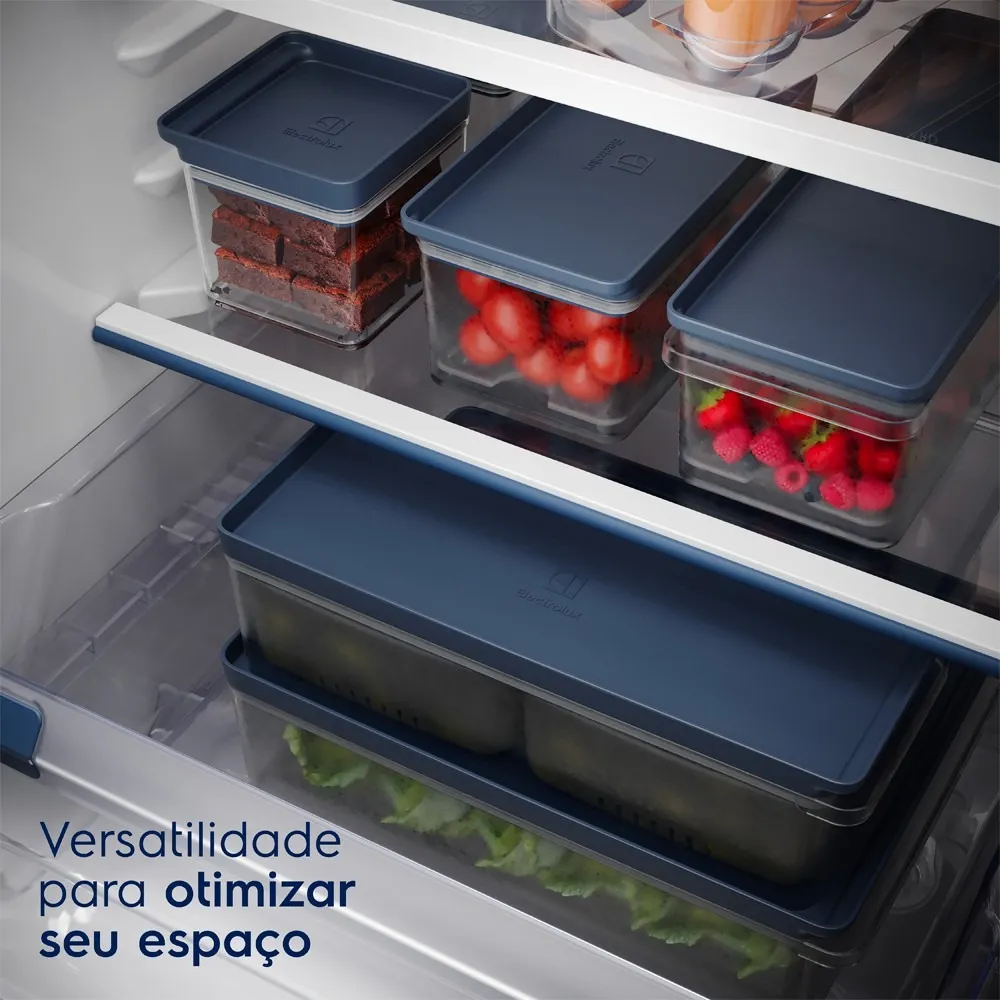 Kit Organizadores de Geladeira Electrolux Experience 3 Un Empilhável Modular com Escorredor